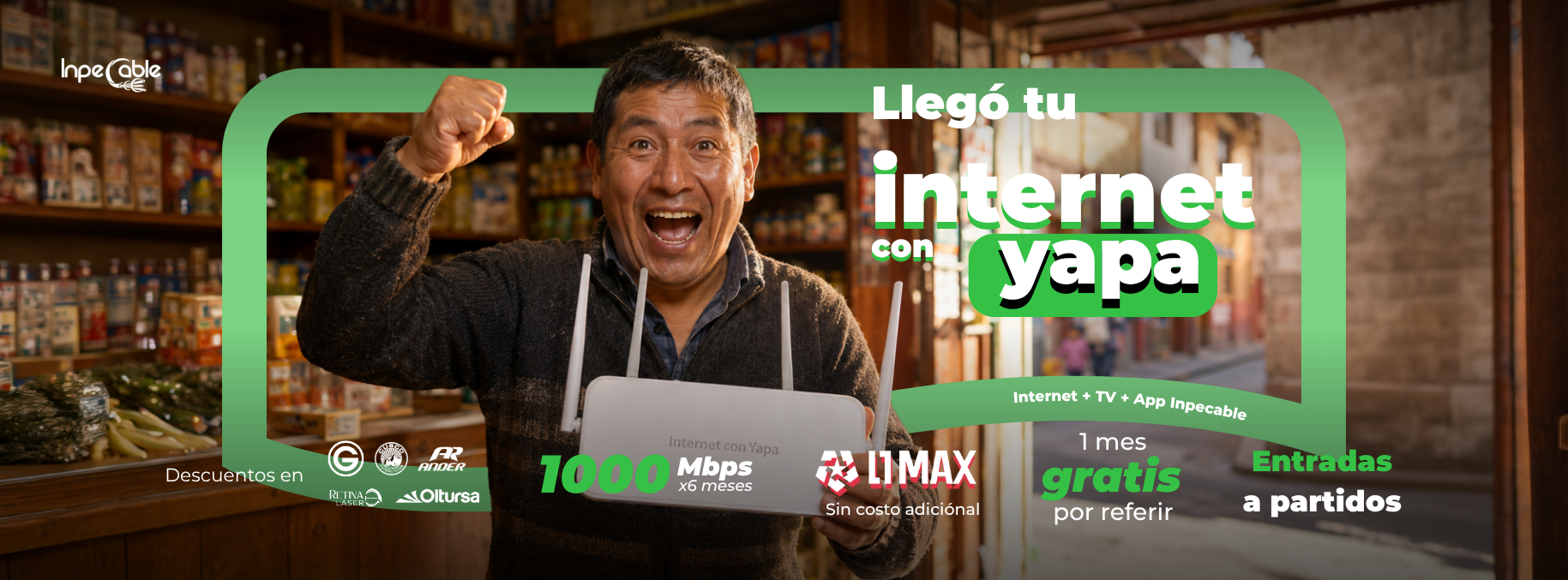 Llegó el internet con yapa